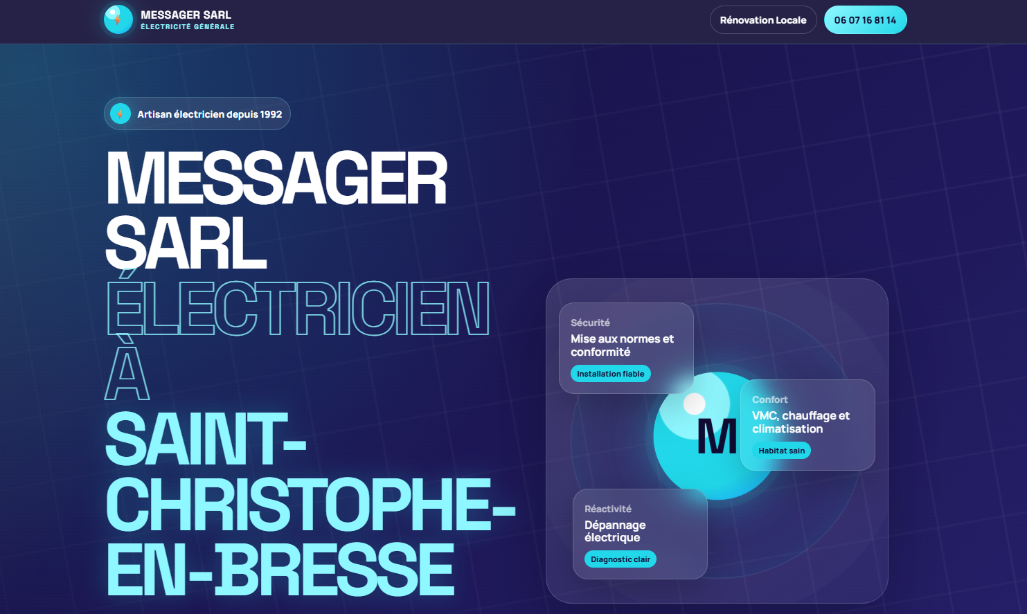 Aperçu du site Messager SARL